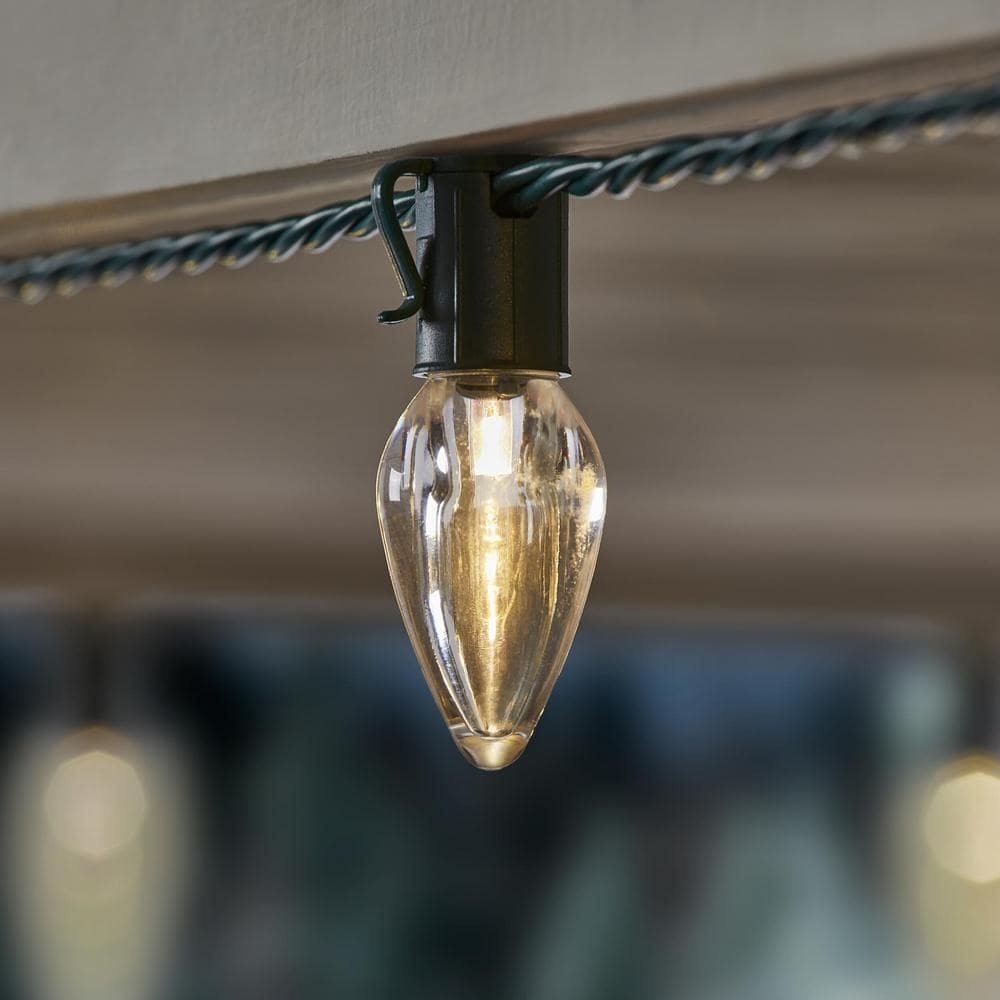 100 Count Warm White Steady Lit Super-Bright C9 LED Lights