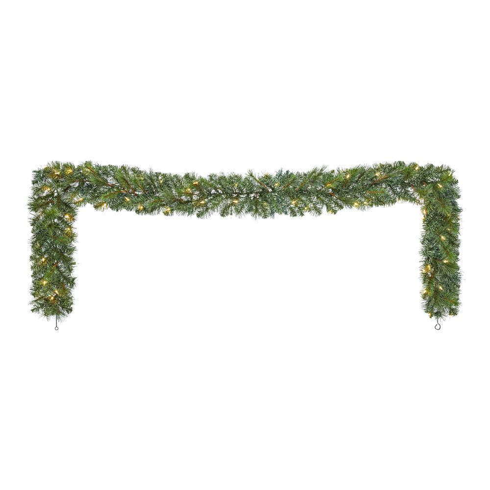 9 ft. Wesley Long Needle Pine LED Pre-Lit Artificial Christmas Garland