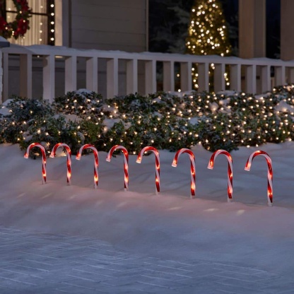 16.5 in. Candy Cane LED Pathway Lights (8-Pack)