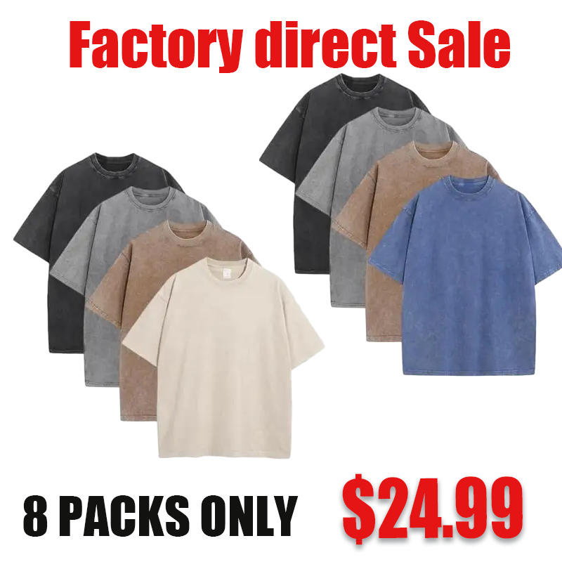 1/4 Pack Oversized Tshirts for Men Gym Vintage Heavyweight T Shirts Cotton Workout Acid Wash Baggy Tees
