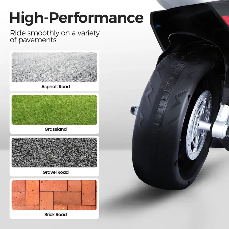 Spring Sale💥Kids Electric Motorcycle, 12V Ride on Toy for Toddlers Battery Powered 3-Wheel Stable Design with Horn, Music & LED Lights