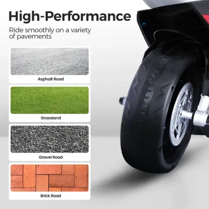 Spring Sale💥Kids Electric Motorcycle, 12V Ride on Toy for Toddlers Battery Powered 3-Wheel Stable Design with Horn, Music & LED Lights