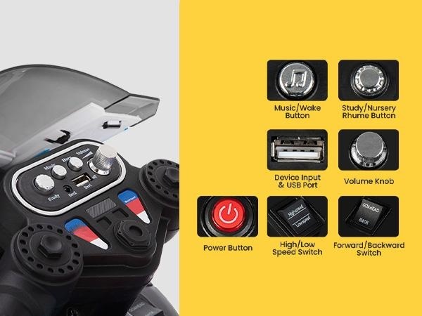 Spring Sale💥Kids Electric Motorcycle, 12V Ride on Toy for Toddlers Battery Powered 3-Wheel Stable Design with Horn, Music & LED Lights