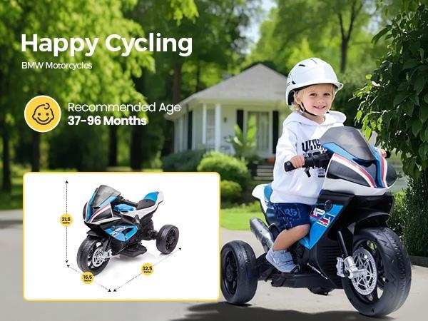 Spring Sale💥Kids Electric Motorcycle, 12V Ride on Toy for Toddlers Battery Powered 3-Wheel Stable Design with Horn, Music & LED Lights