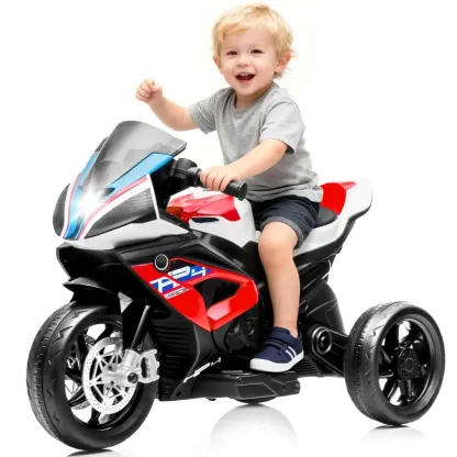 Spring Sale💥Kids Electric Motorcycle, 12V Ride on Toy for Toddlers Battery Powered 3-Wheel Stable Design with Horn, Music & LED Lights