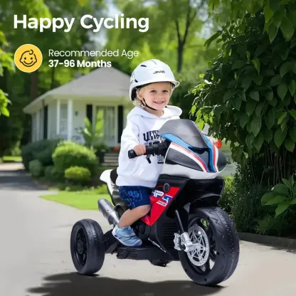 Spring Sale💥Kids Electric Motorcycle, 12V Ride on Toy for Toddlers Battery Powered 3-Wheel Stable Design with Horn, Music & LED Lights