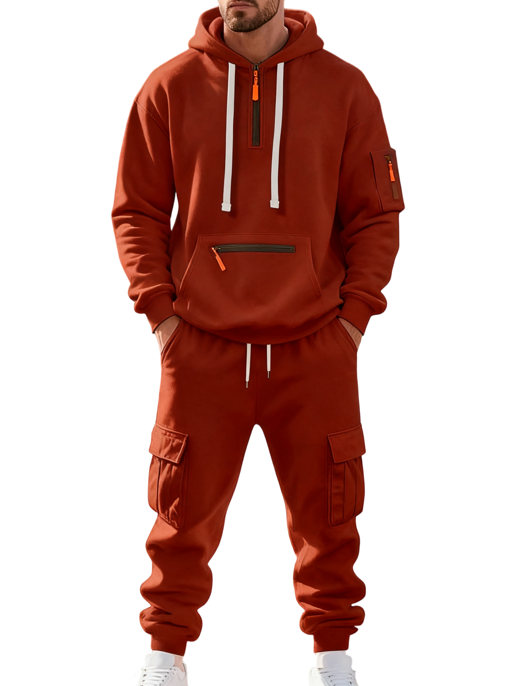 🎄Clearance sale!Men’s Winter Fleece-Lined Set – Warm Casual Workwear Outfit with Multi-Pocket Jacket & Pants