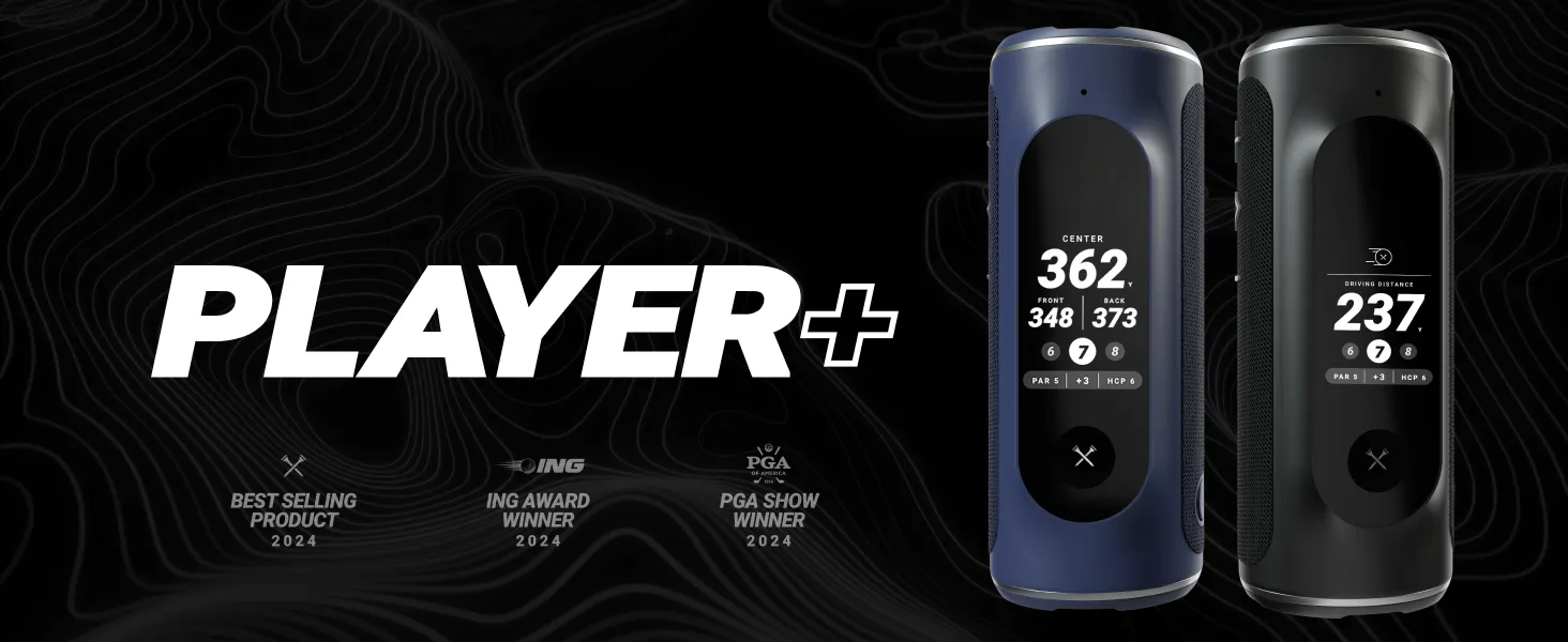 AI Golf GPS Speaker – Touchscreen Display, 40,000+ Courses, Hazard Alerts & 10+ Hour Battery