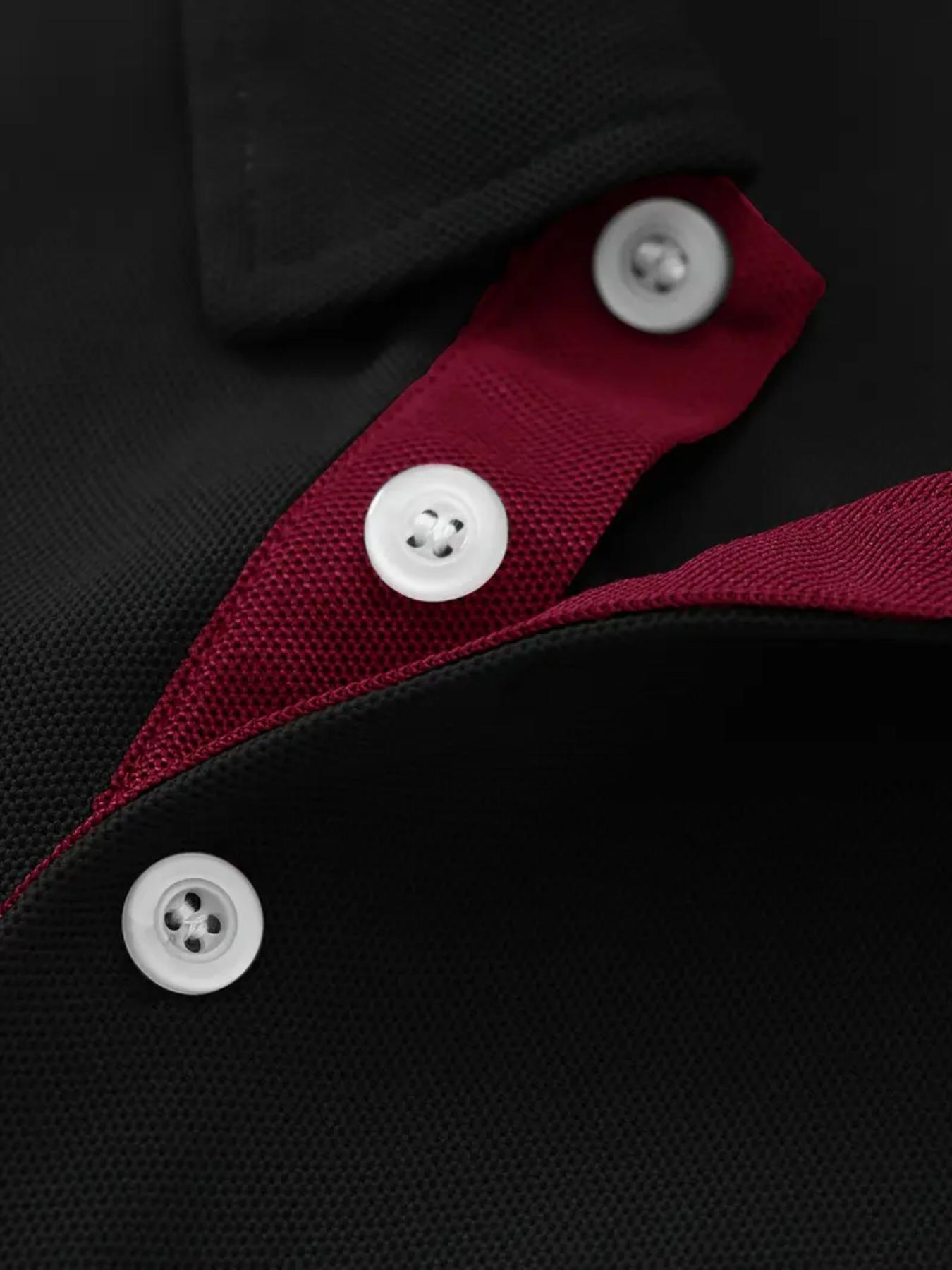 Men's Casual Short Sleeve Shirt Set, Geometric Pattern Polo Shirts, Fitted Golf Ball Clothing, Outdoor Sports Wear, Athletic Sports Clothing, Three-Piece Suit
