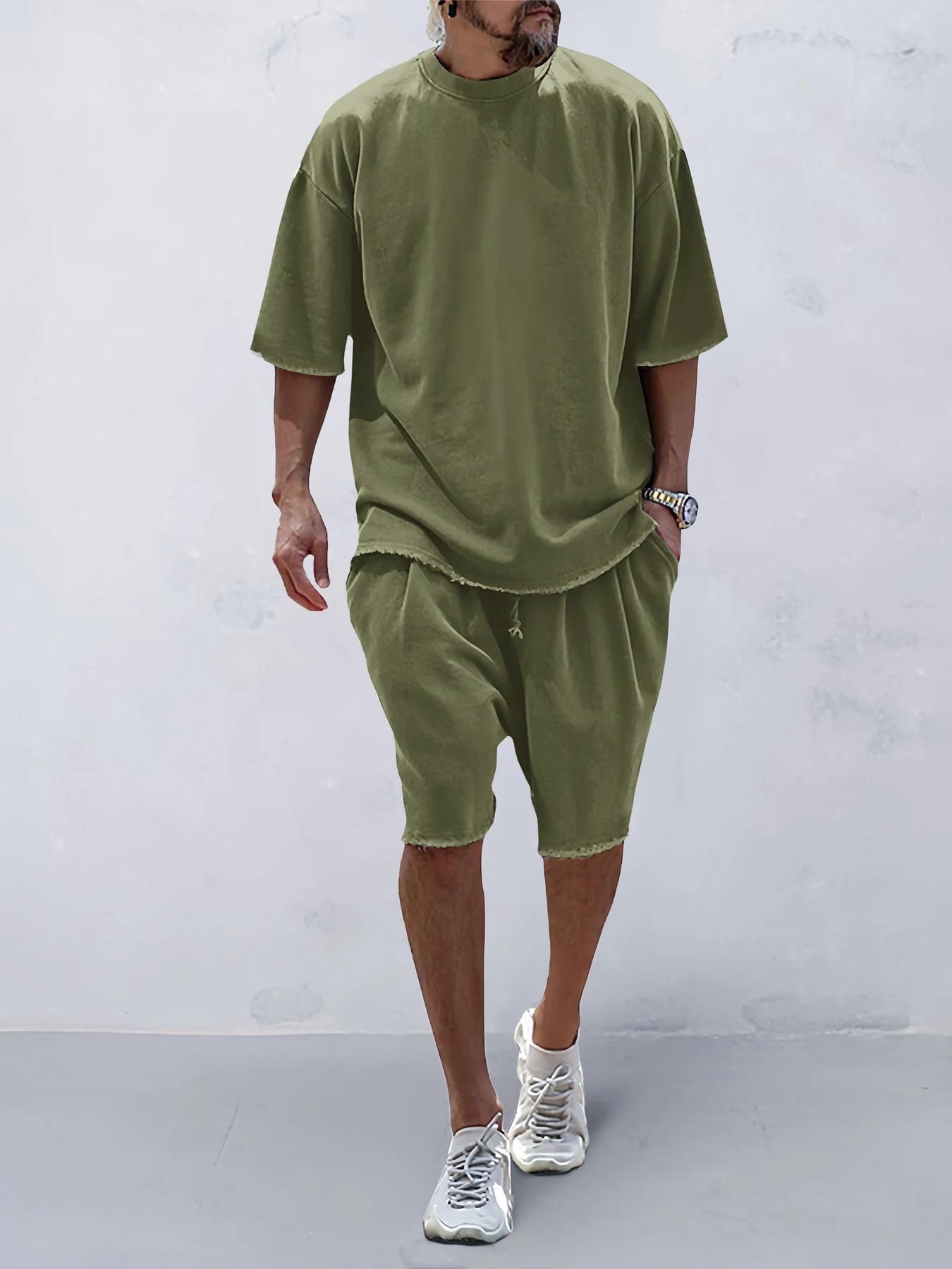 🔥Spring Fresh Sale 🎁Men's Casual Loose Fit Solid Sports Sets