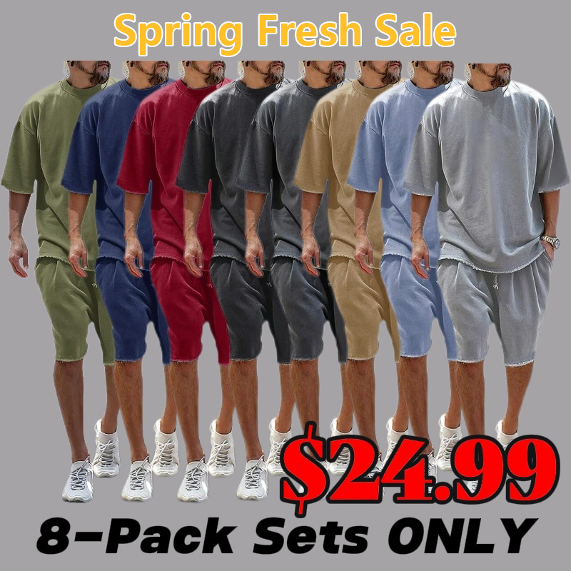 🔥Spring Fresh Sale 🎁Men's Casual Loose Fit Solid Sports Sets