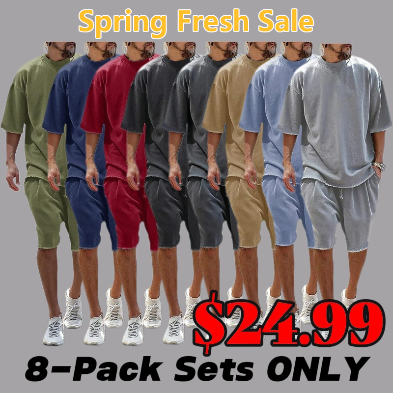 🔥Spring Fresh Sale 🎁Men's Casual Loose Fit Solid Sports Sets