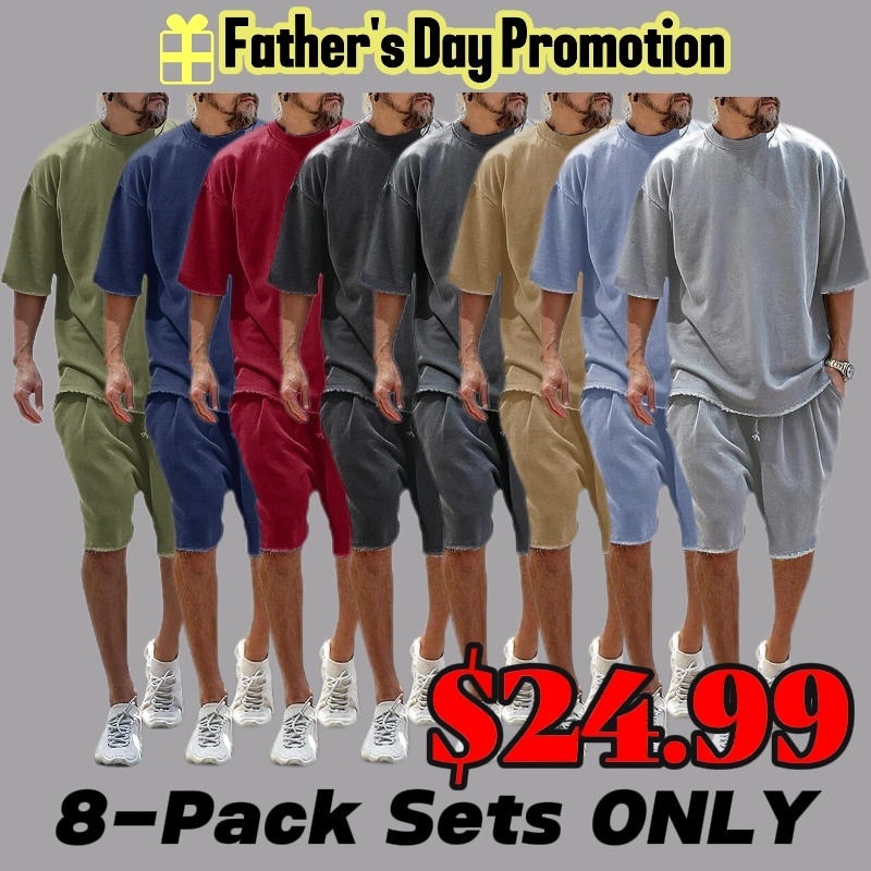 🔥Spring Fresh Sale 🎁Men's Casual Loose Fit Solid Sports Sets