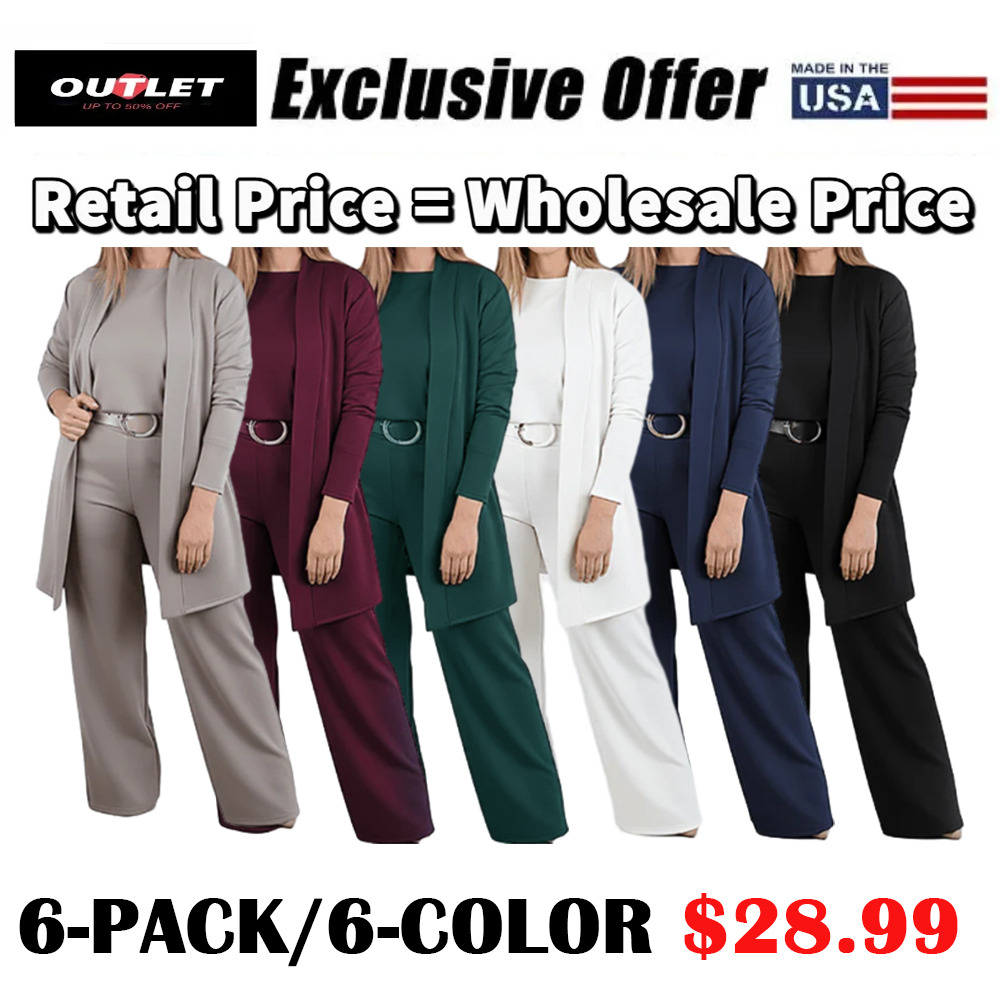 ⏳Time-Limited Special⏰Elegant 3-piece set including long cardigan, top