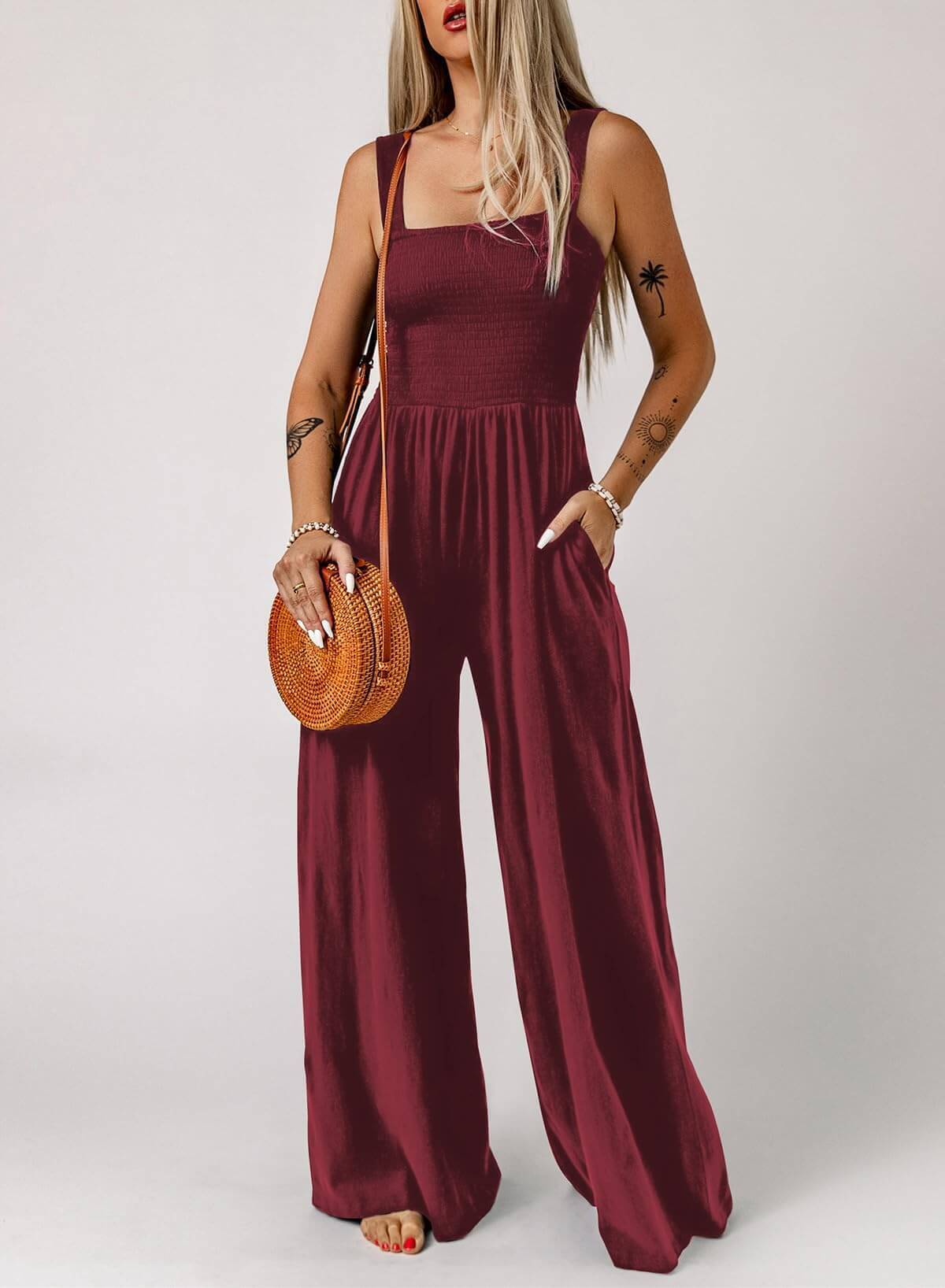⚡️Factory wholesale promotion 80% OFF⚡️Women's Sleeveless Jumpsuit with Pockets and adjustable straps/🎯Made in USA