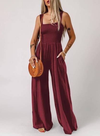⚡️Factory wholesale promotion 80% OFF⚡️Women's Sleeveless Jumpsuit with Pockets and adjustable straps/🎯Made in USA