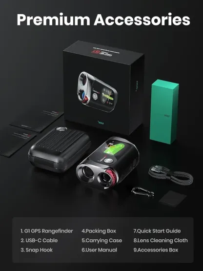Spring Sale💥GenePro G1 Touchscreen & GPS Golf Rangefinder with Slope, 43000+ Preloaded Courses, 1300 Yards Laser Range Finder Golf with Red & Green Display, 0.1s Flag Pole Locking Vibration