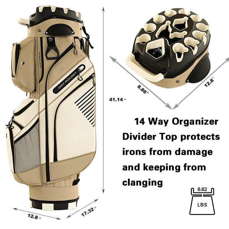🔥Clearance sale T-Lock Golf Cart Bag with 14 Way Organizer Divider Top