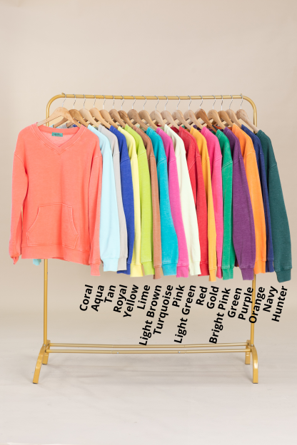 ⚠️ Your Favorite Is Back!🔥Pigment Dyed Cozy Campfire V-Neck Sweatshirt