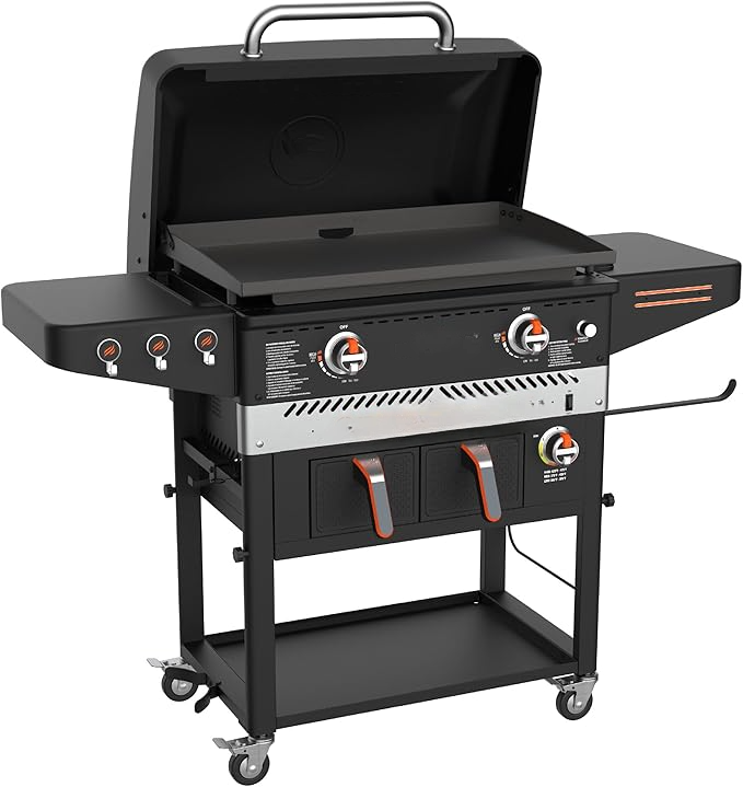 🔥 Limited-Time Deal – Save Up To 80% !Blackstone Flat Top Gas Grill Griddle 2 Burner Propane Fuelled Rear Grease Management System, 1517, Outdoor Griddle Station for Camping, 28 inch