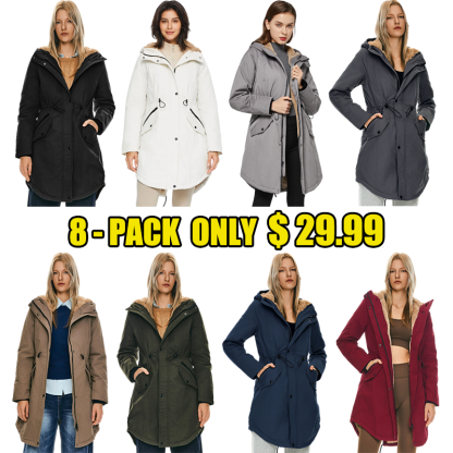 DD 🎁Fleece-Lined Hooded Parka Jacket with Pockets