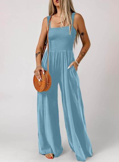 ⚡️Factory wholesale promotion 80% OFF⚡️Women's Sleeveless Jumpsuit with Pockets and adjustable straps/🎯Made in USA
