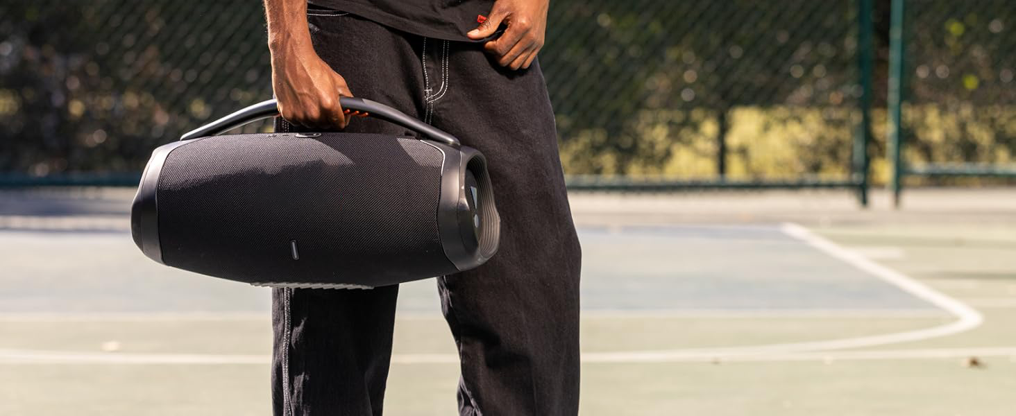 ⚡️Factory wholesale promotion 80% OFF⚡️ Boombox 3 Black Portable Bluetooth Speaker with Massive Sound, Deepest Bass, IPX7 Waterproof, 24H Playtime, PartyBoost