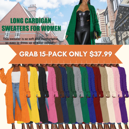 Women's Long Cardigan 2025 Oversized Coat Long Sleeve Open Cardigan Knitted Extra