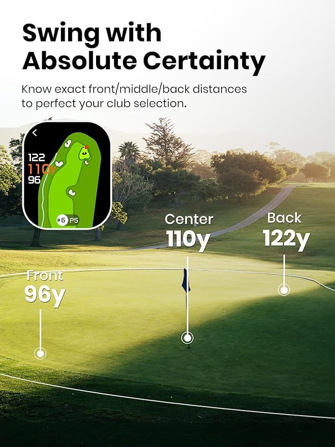 Spring Sale💥GenePro G1 Touchscreen & GPS Golf Rangefinder with Slope, 43000+ Preloaded Courses, 1300 Yards Laser Range Finder Golf with Red & Green Display, 0.1s Flag Pole Locking Vibration