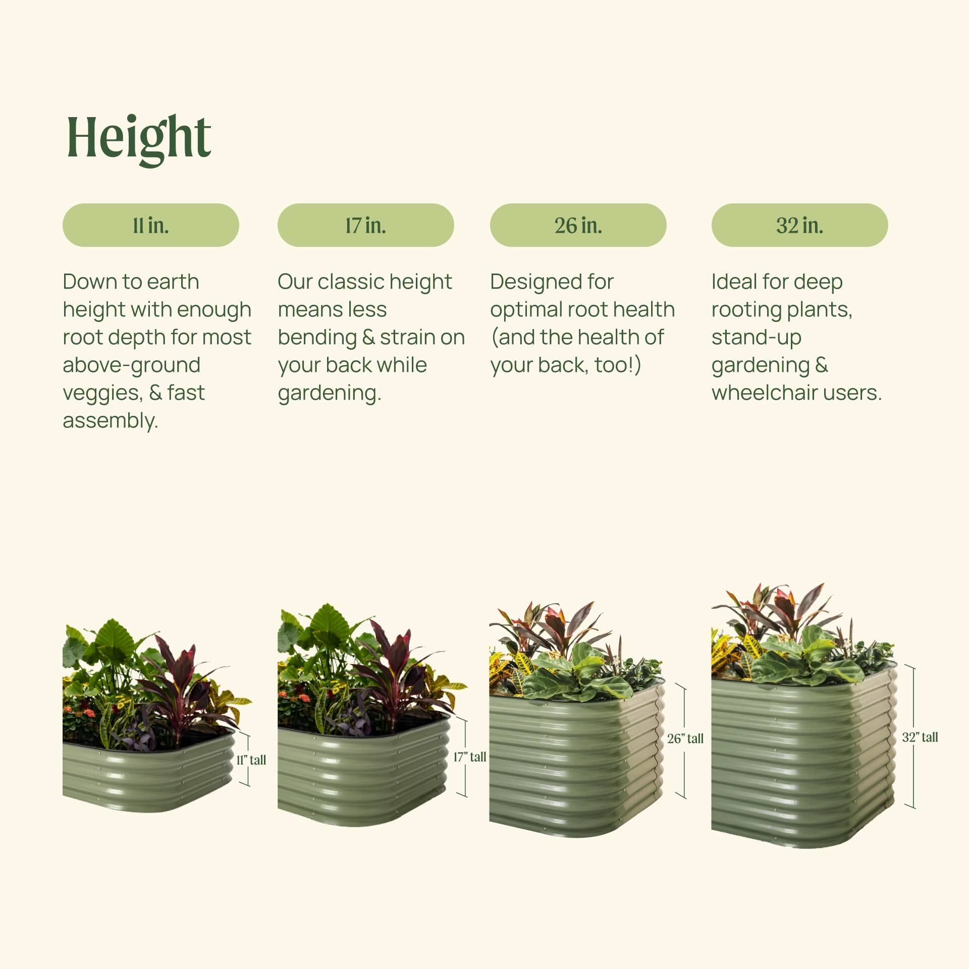 17" Tall 10 In 1 Jumbo Modular Metal Raised Garden Bed Kit