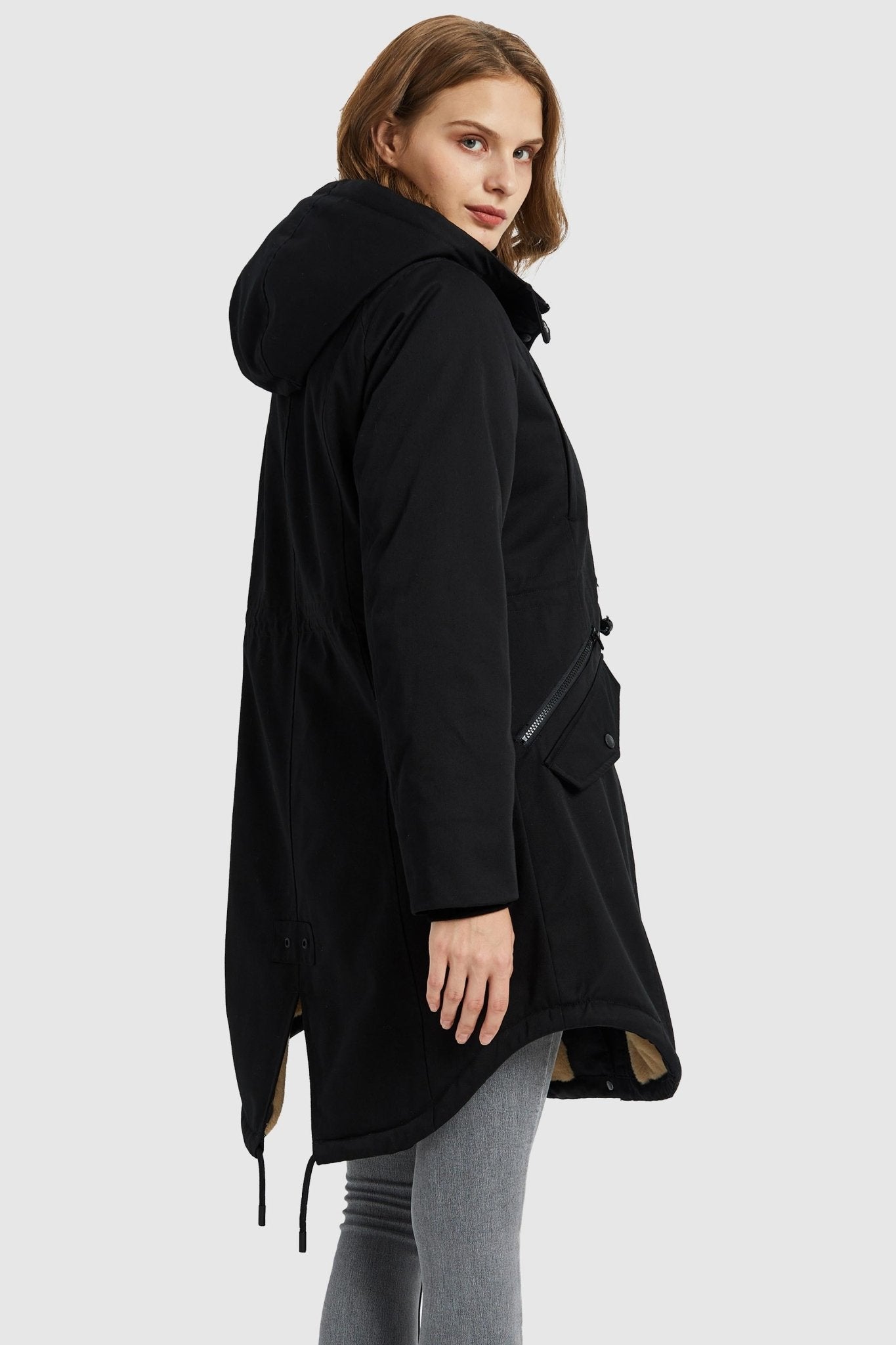 DD 🎁Fleece-Lined Hooded Parka Jacket with Pockets