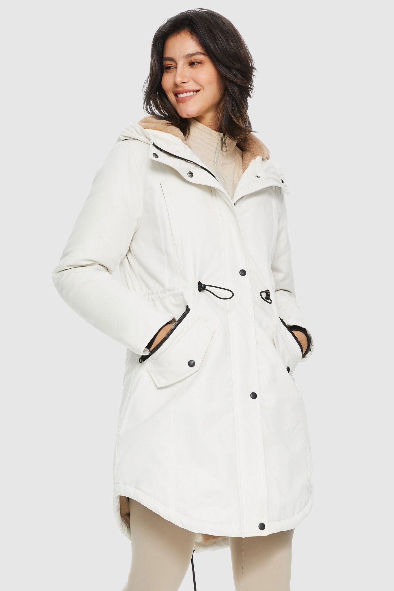 DD 🎁Fleece-Lined Hooded Parka Jacket with Pockets