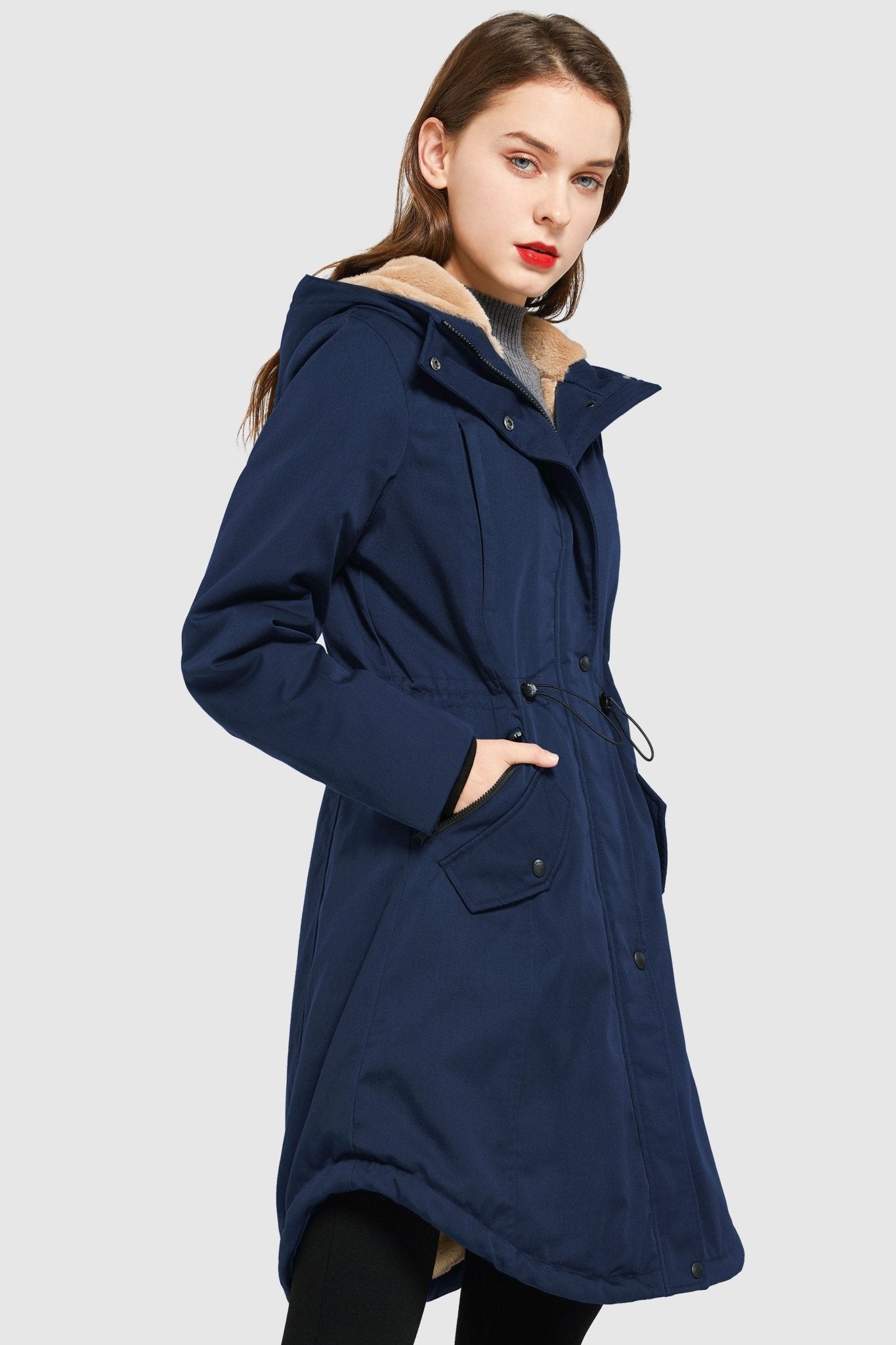DD 🎁Fleece-Lined Hooded Parka Jacket with Pockets