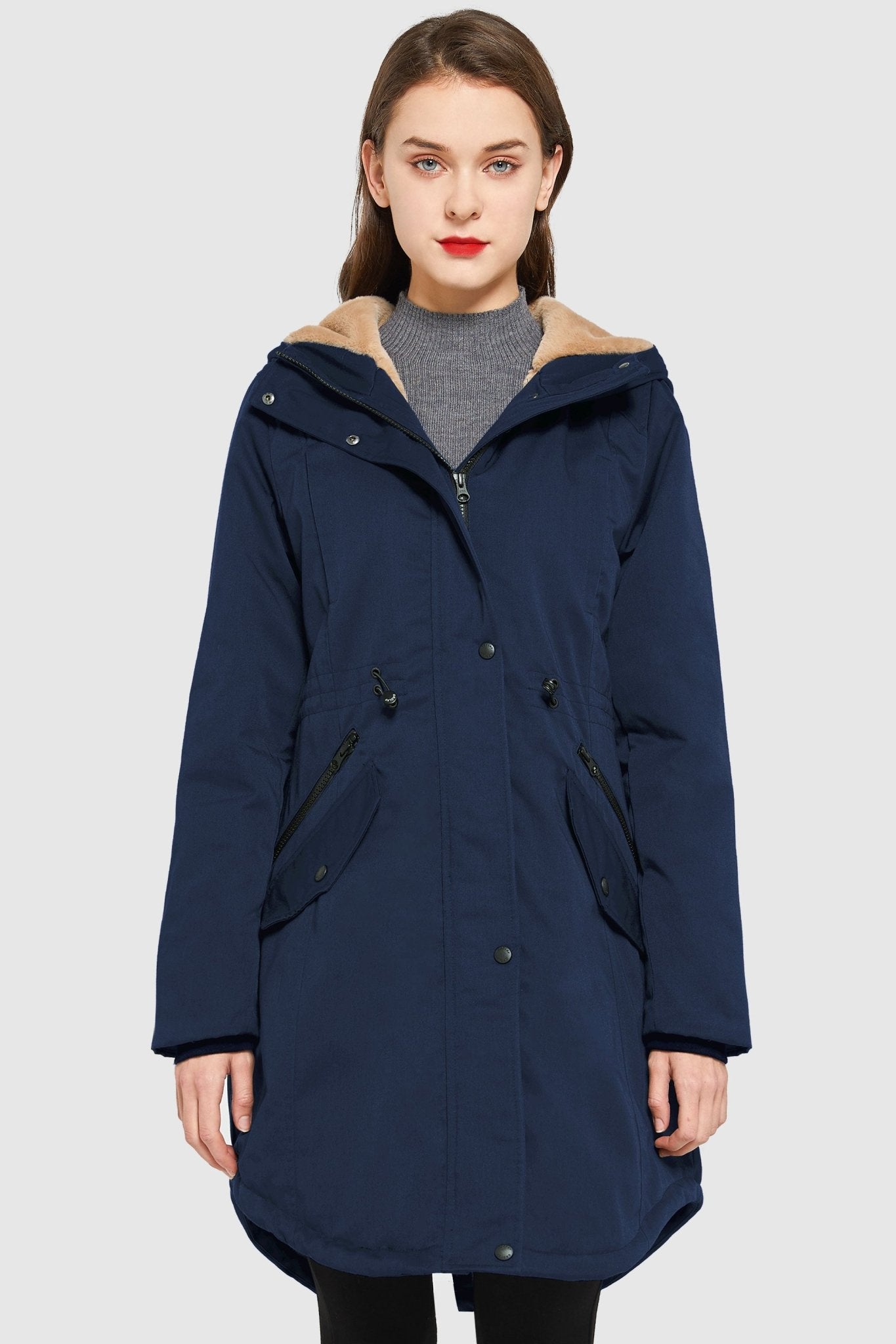 DD 🎁Fleece-Lined Hooded Parka Jacket with Pockets