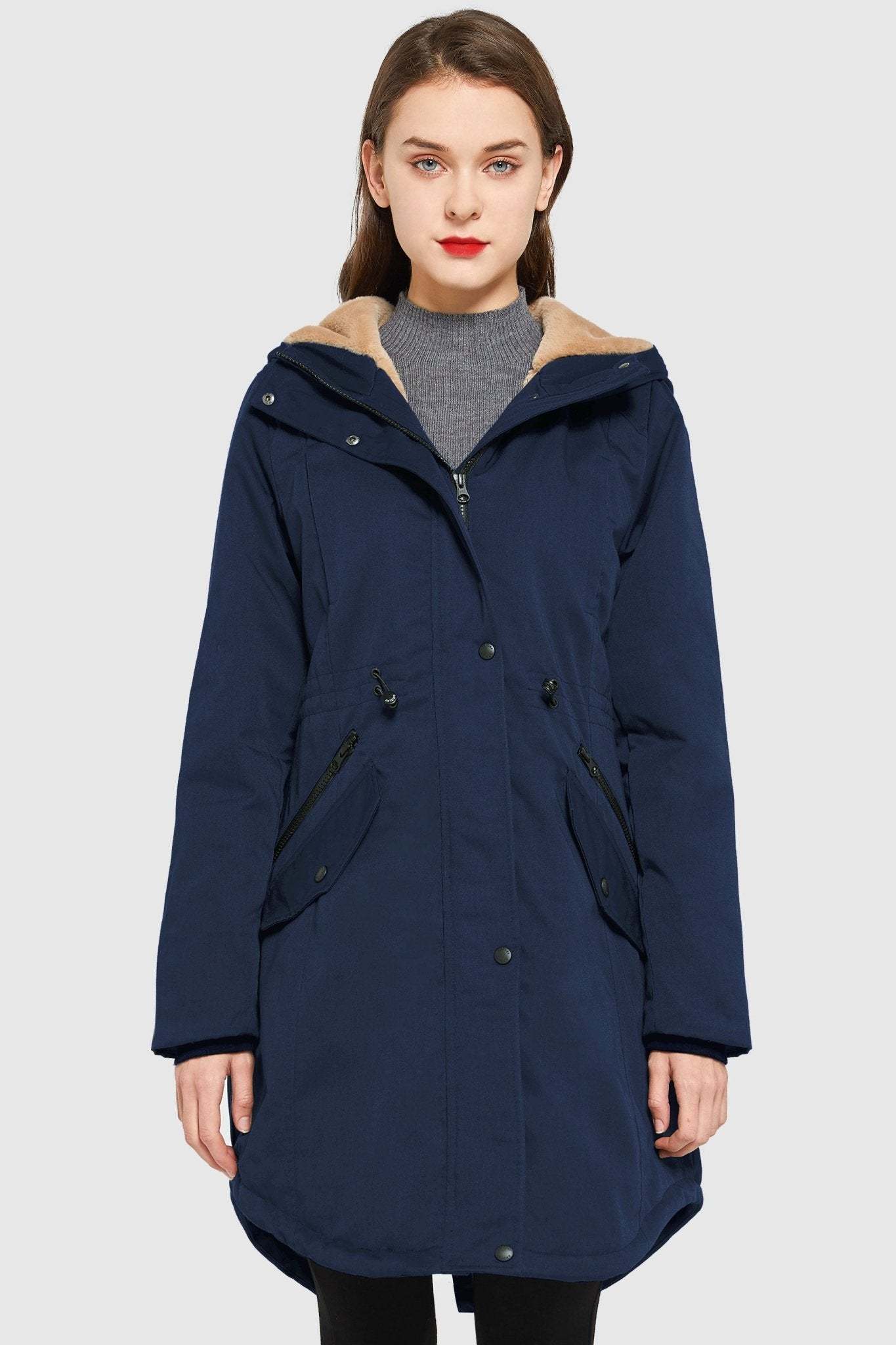 DD 🎁Fleece-Lined Hooded Parka Jacket with Pockets