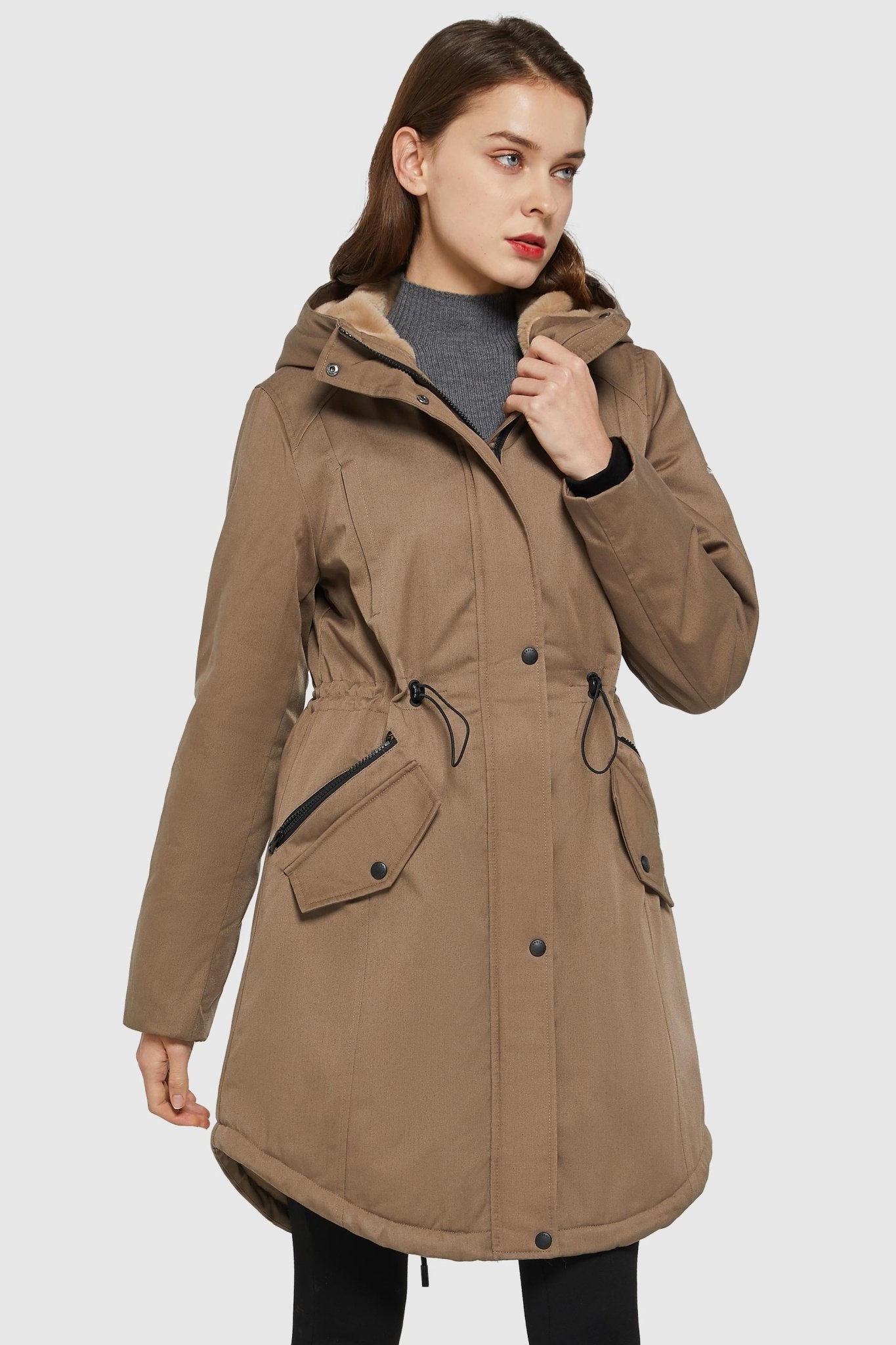 DD 🎁Fleece-Lined Hooded Parka Jacket with Pockets