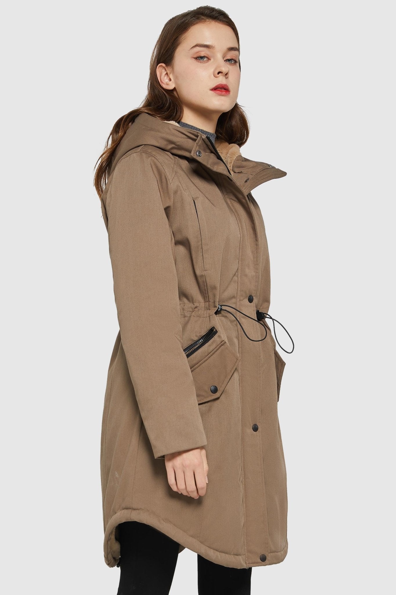 DD 🎁Fleece-Lined Hooded Parka Jacket with Pockets