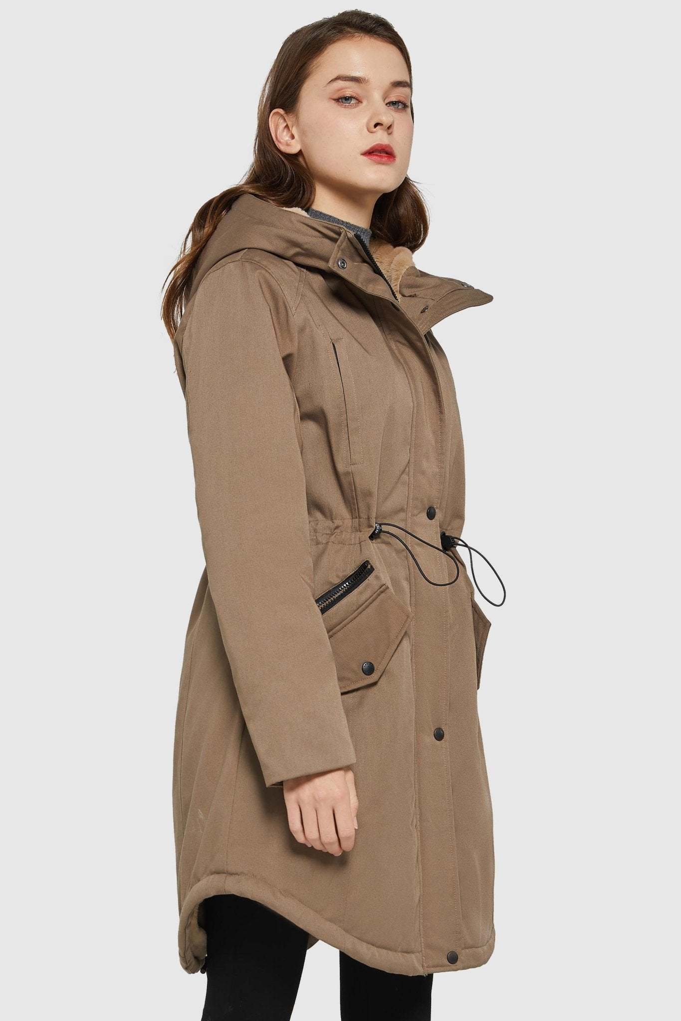 DD 🎁Fleece-Lined Hooded Parka Jacket with Pockets