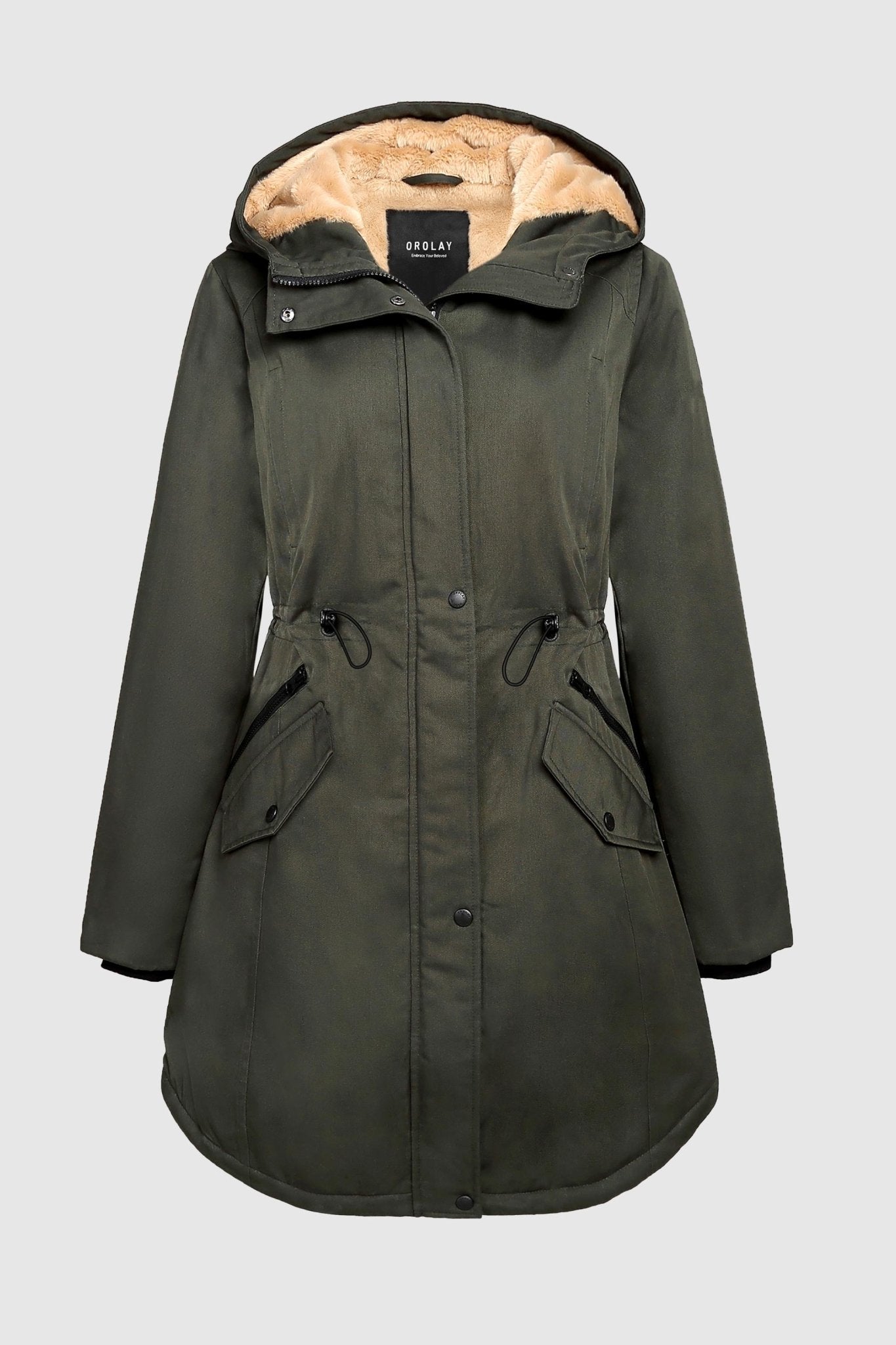 DD 🎁Fleece-Lined Hooded Parka Jacket with Pockets