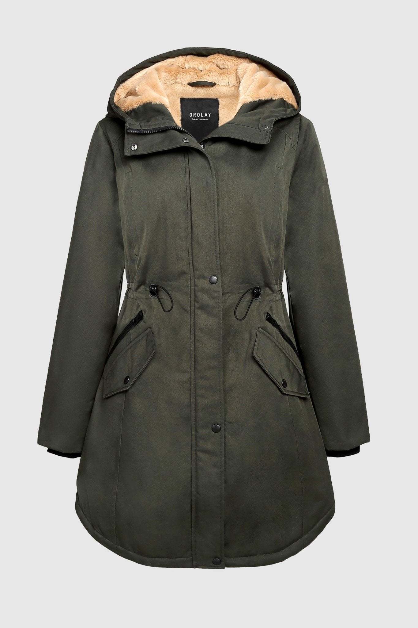 DD 🎁Fleece-Lined Hooded Parka Jacket with Pockets