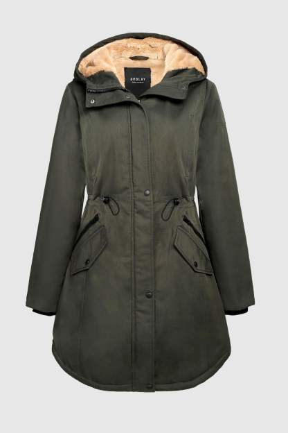 DD 🎁Fleece-Lined Hooded Parka Jacket with Pockets