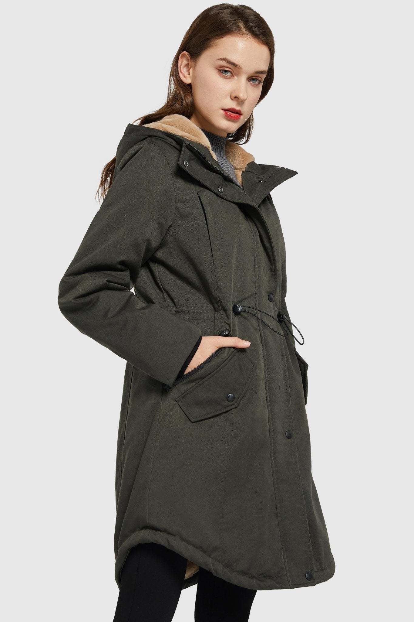 DD 🎁Fleece-Lined Hooded Parka Jacket with Pockets