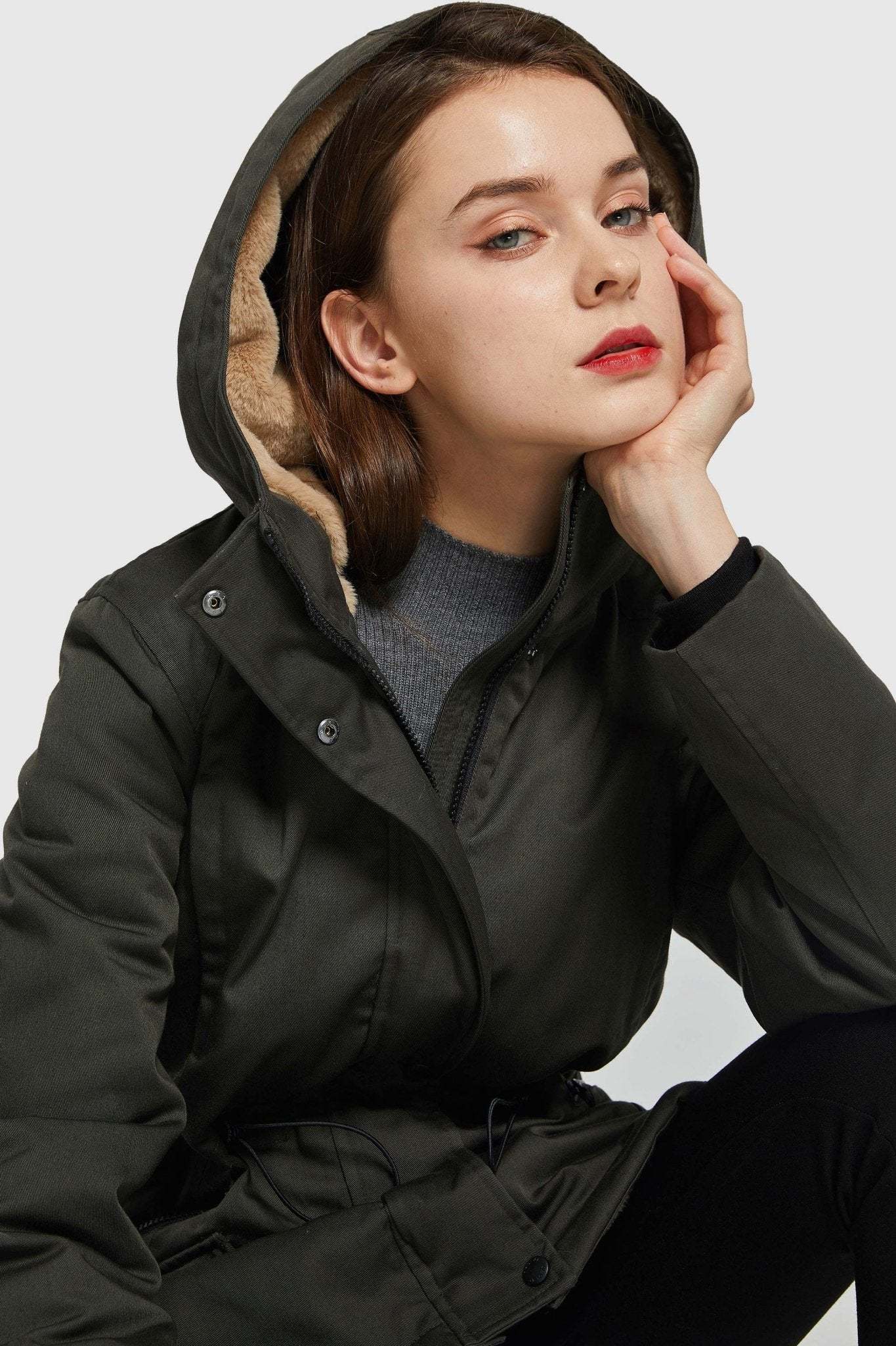 DD 🎁Fleece-Lined Hooded Parka Jacket with Pockets