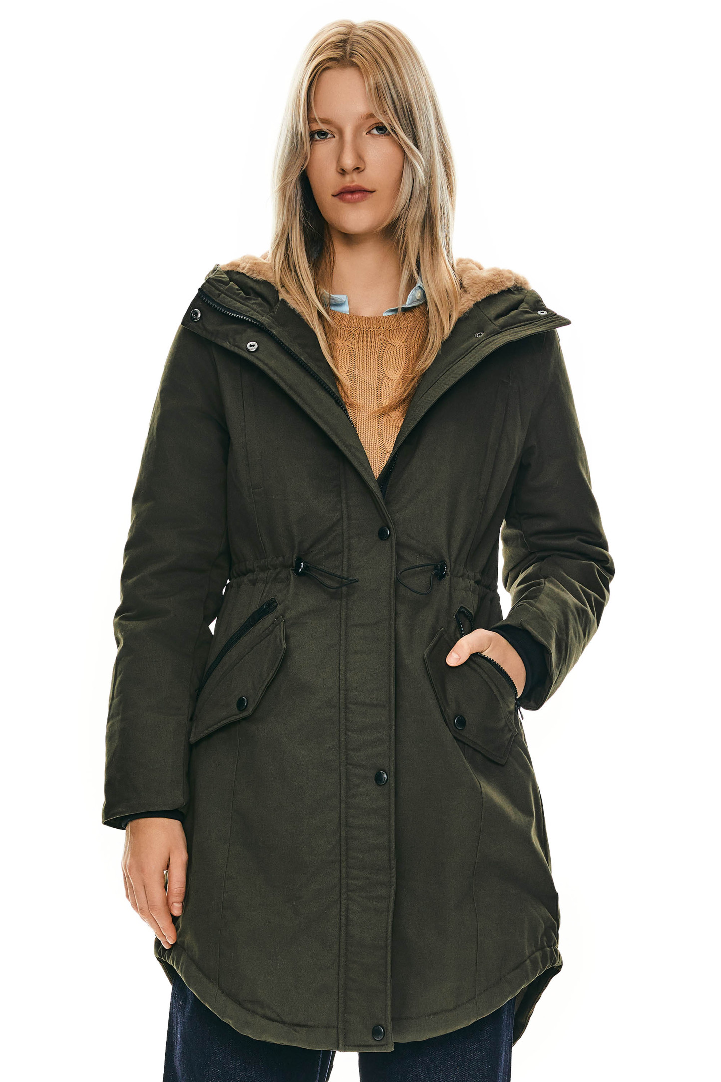 DD 🎁Fleece-Lined Hooded Parka Jacket with Pockets