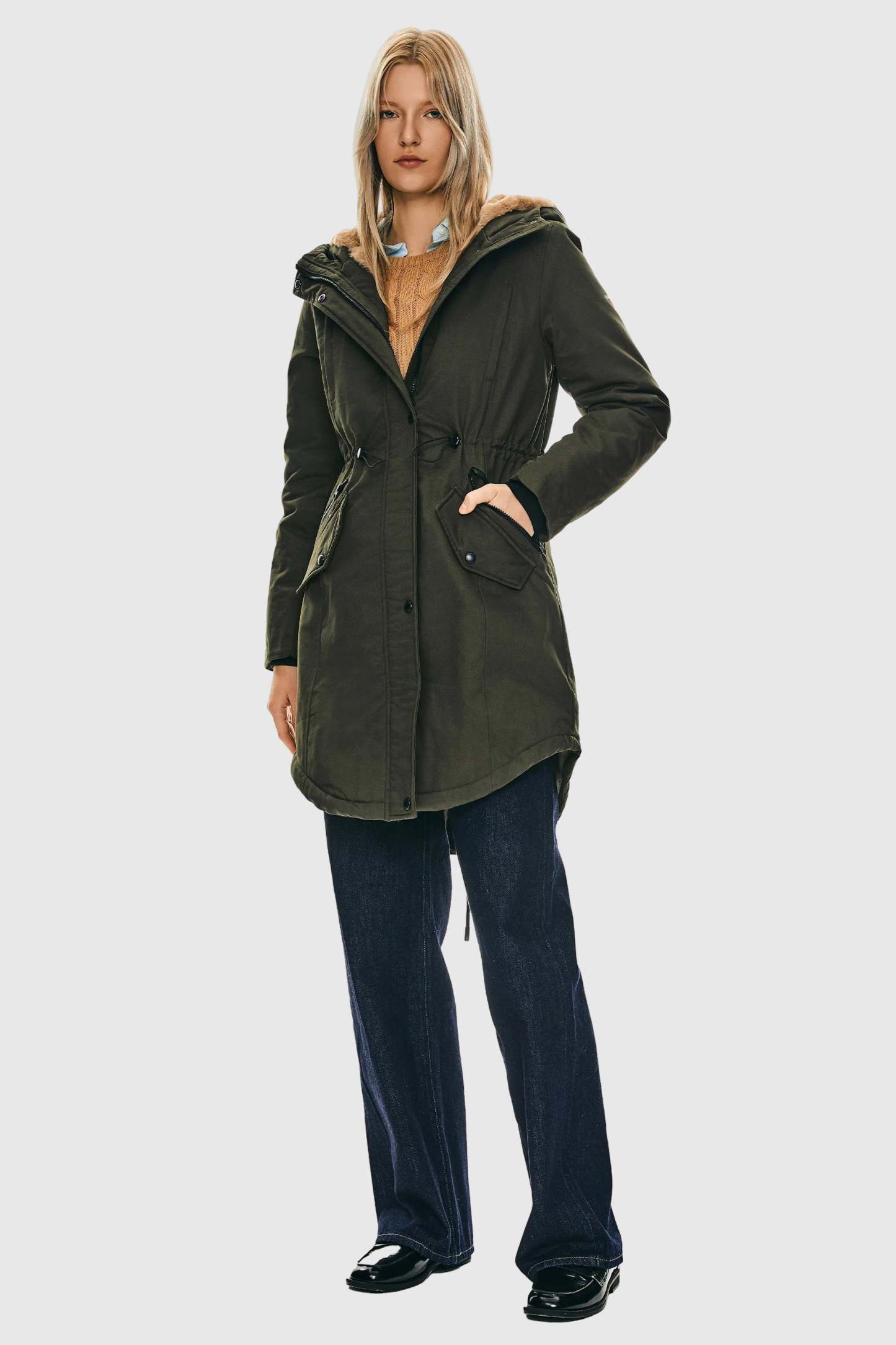 DD 🎁Fleece-Lined Hooded Parka Jacket with Pockets
