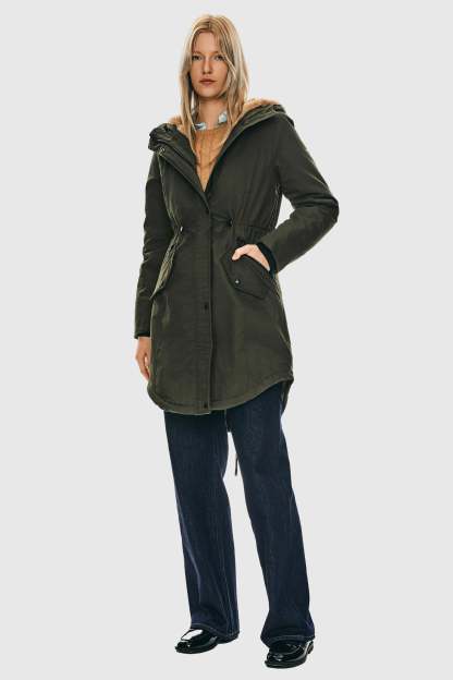 DD 🎁Fleece-Lined Hooded Parka Jacket with Pockets