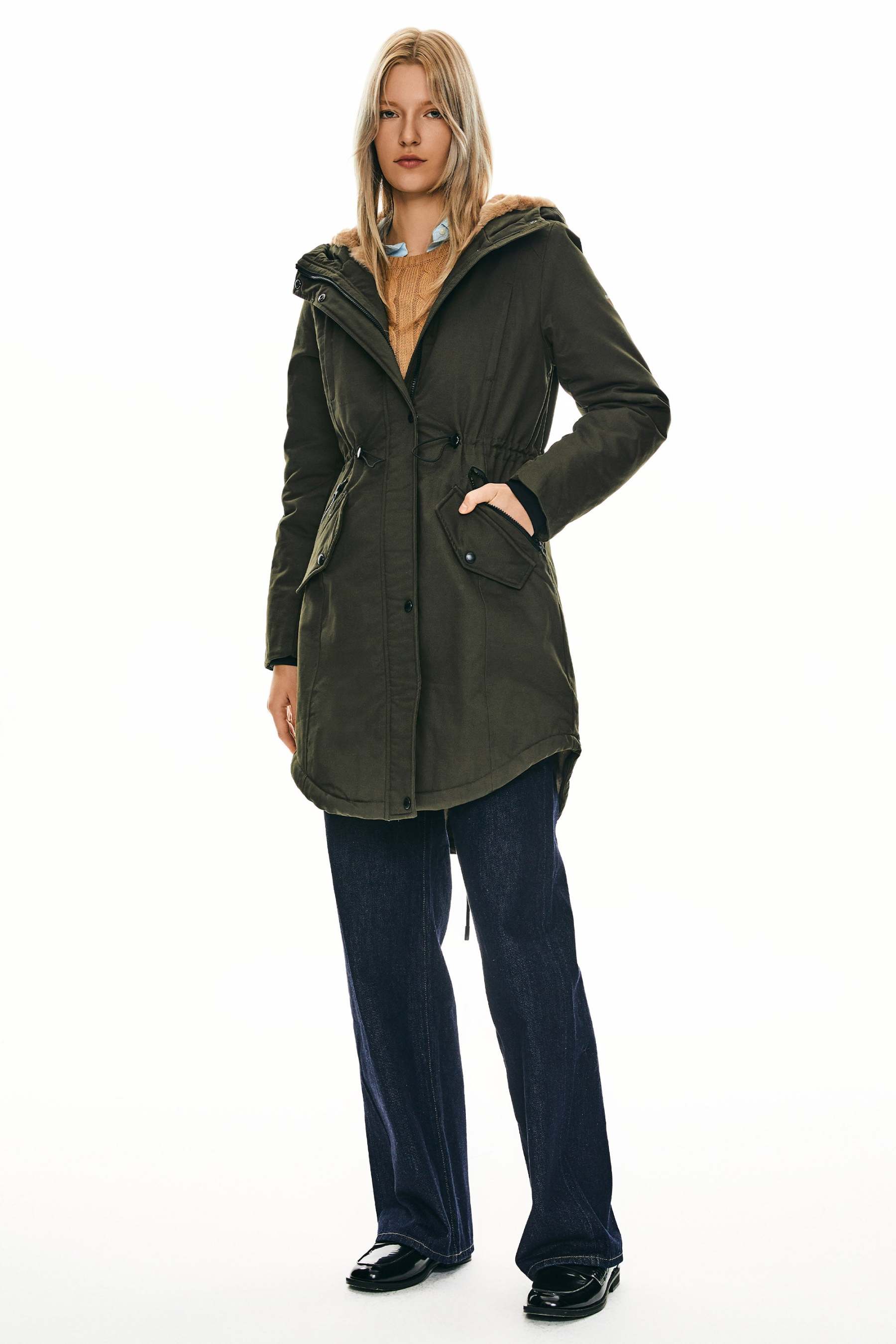DD 🎁Fleece-Lined Hooded Parka Jacket with Pockets