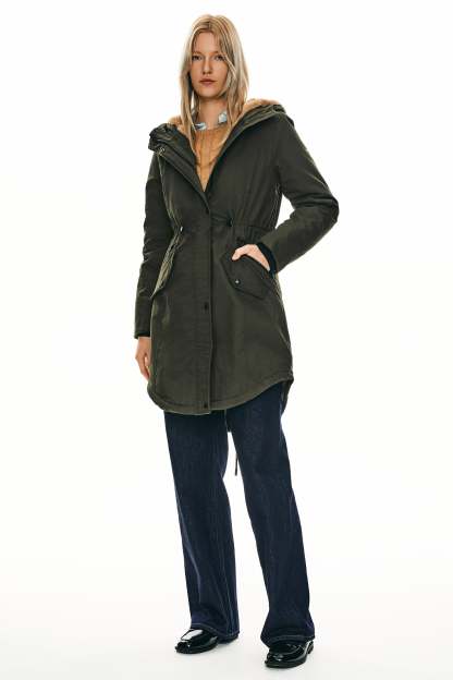DD 🎁Fleece-Lined Hooded Parka Jacket with Pockets
