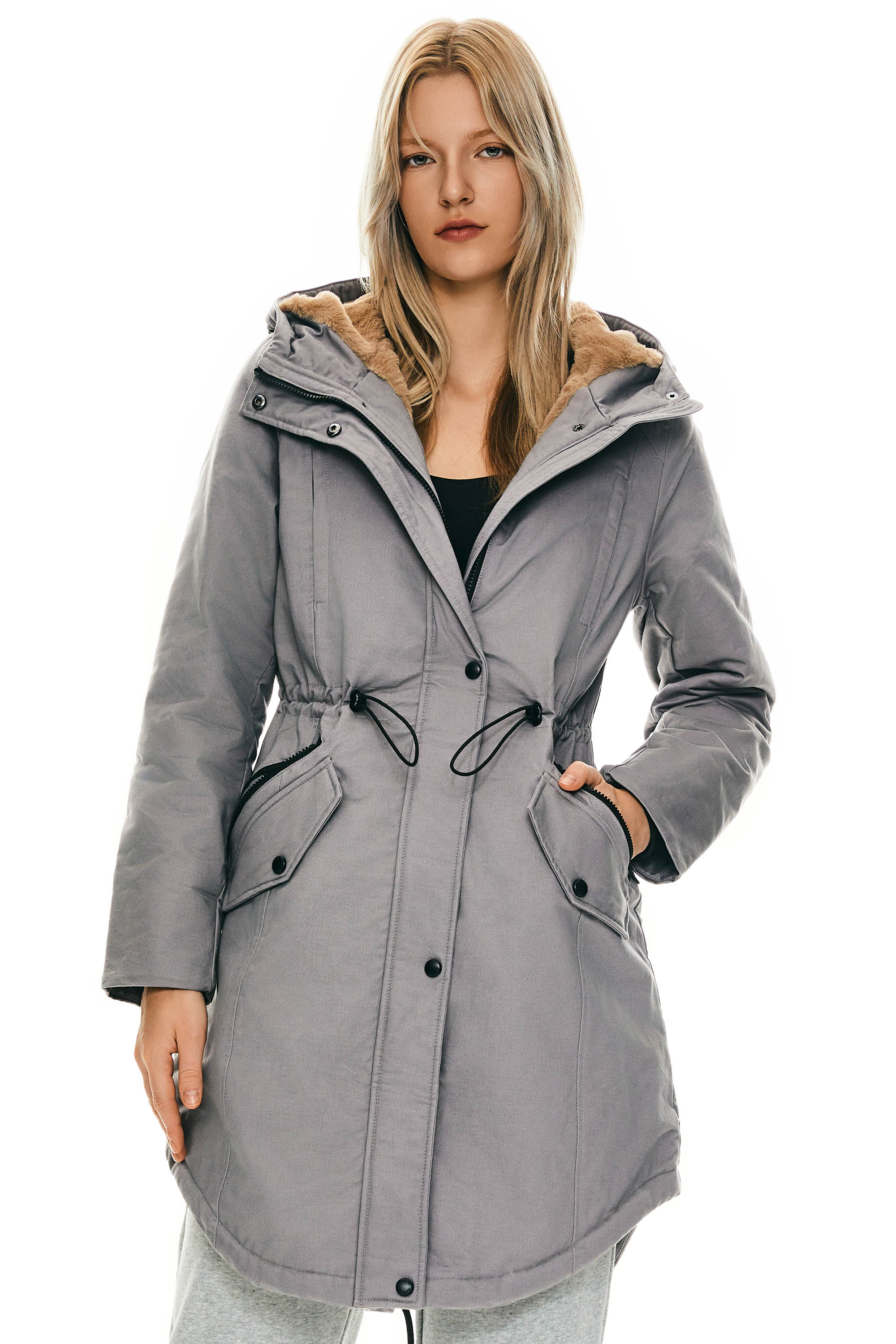 DD 🎁Fleece-Lined Hooded Parka Jacket with Pockets