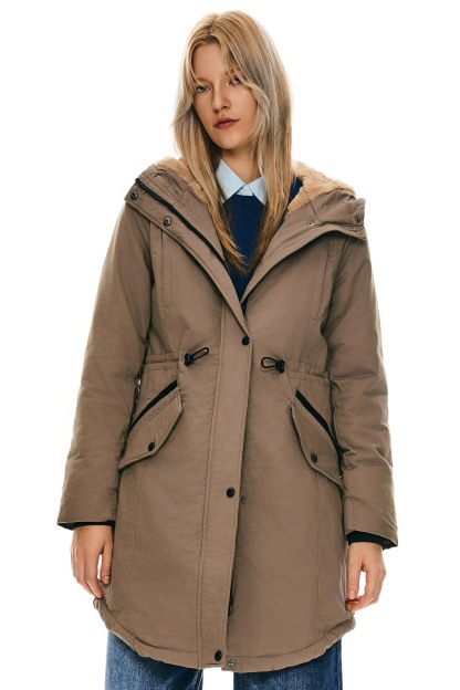 DD 🎁Fleece-Lined Hooded Parka Jacket with Pockets